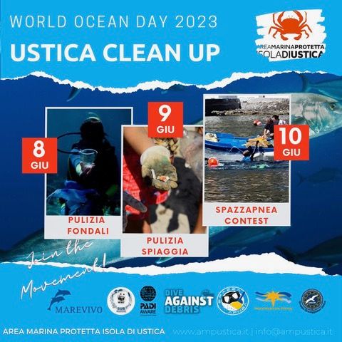 World Ocean Day 2023: Ustica clean up weekend 8-10 giugno. Immersione subacquea per la pulizia dei fondali