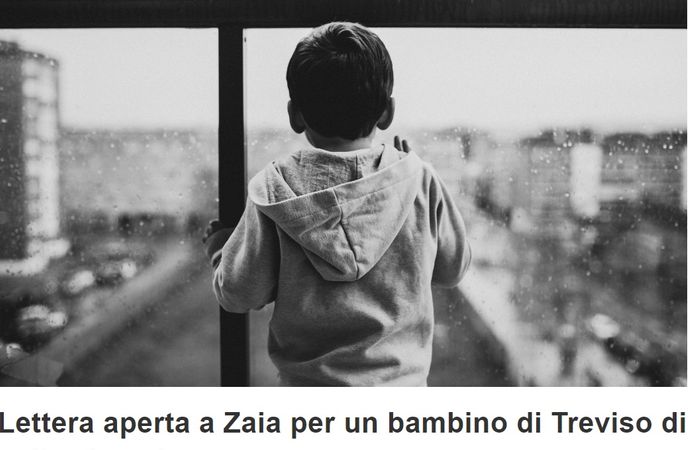 Lettera aperta a Zaia, per un bambino di Treviso di soli 6 anni, indetta una petizione che in poche ore ha già raccolto più di cento sottoscrizioni